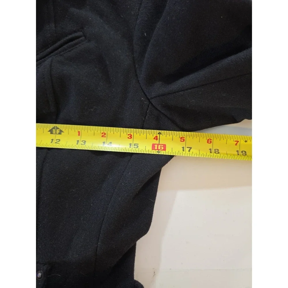 G-STAR RAW 3301 Women's Solar Wool Coat XS Black Belted Military Pea Jacket - Picture 11 of 16